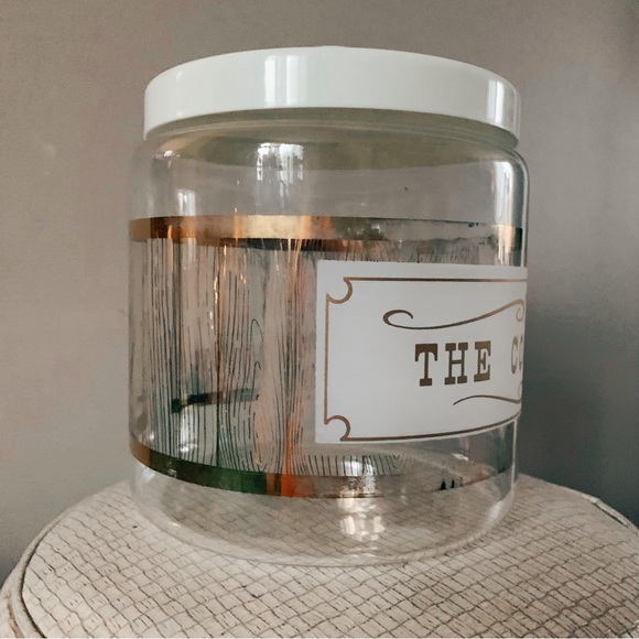 Vintage Pyrex “The Cookie Jar” glass canister with cream plastic lid. - Picture 2 of 10